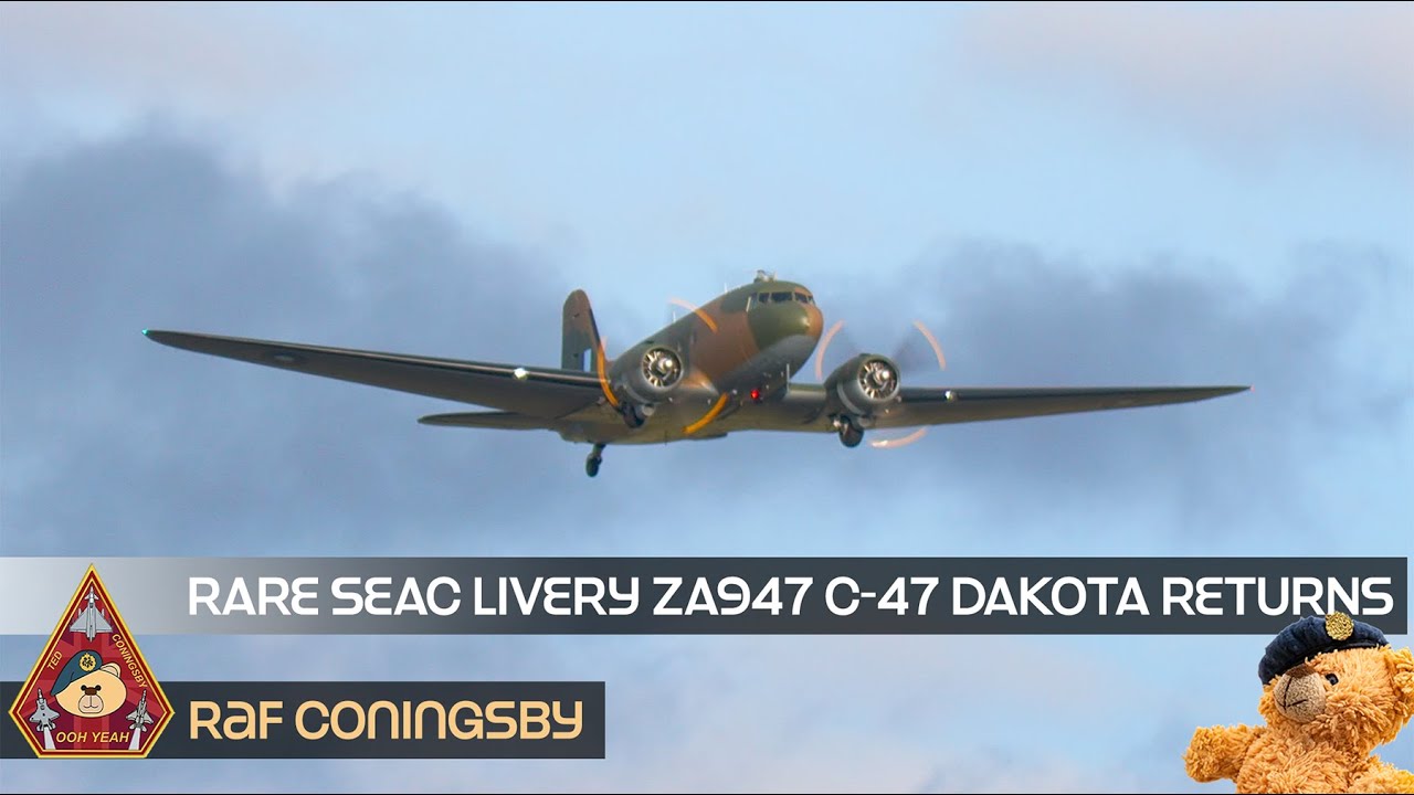 NEW STUNNING RARE SEAC LIVERY ZA947 C-47 DAKOTA BATTLE OF BRITAIN MEMORIAL FLIGHT • RAF CONINGSBY