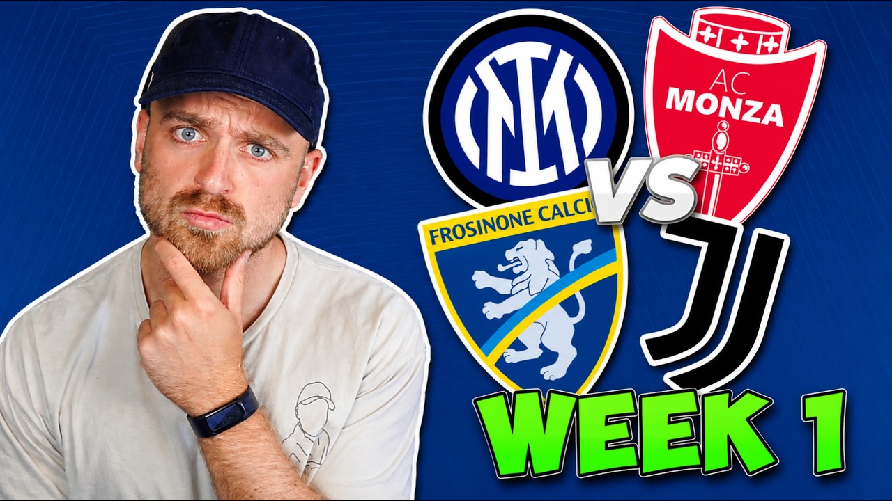 SERIE A WEEK 1 PREDICTIONS & TIPS | FROSINONE VS JUVENTUS, INTER MILAN VS MONZA & TORINO VS AC MILAN
