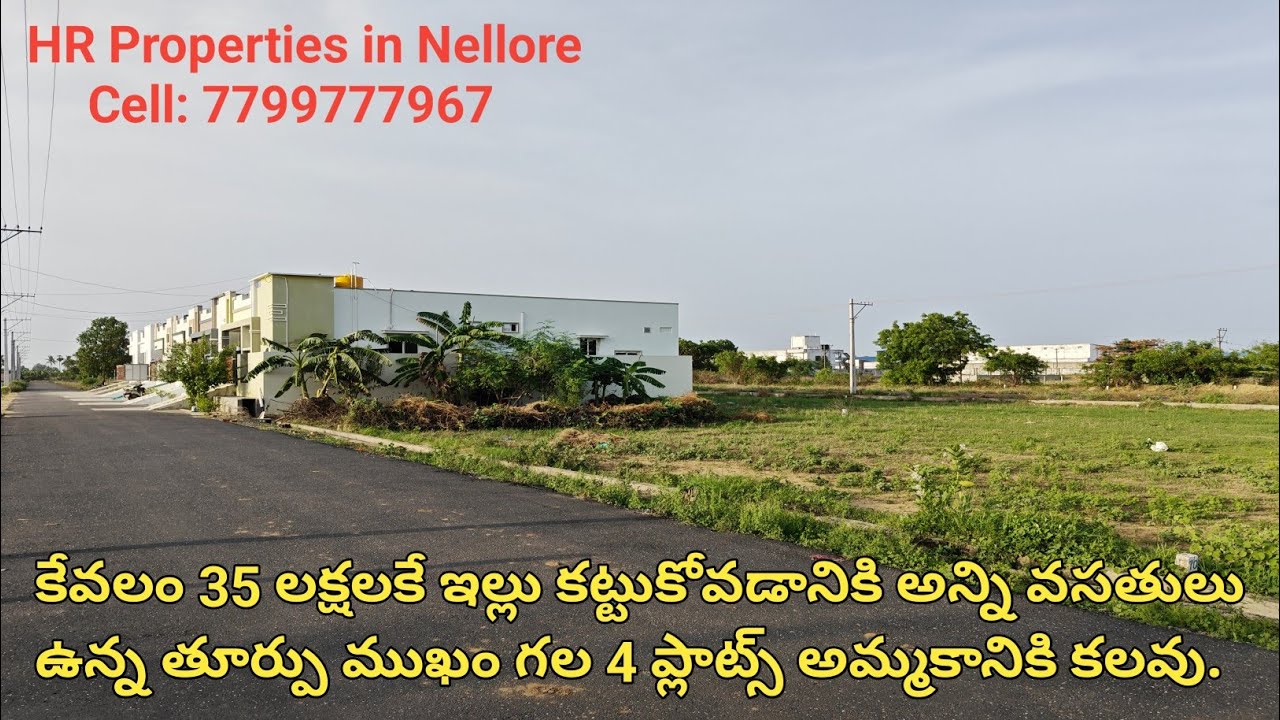 కేవలం 35 లక్షలకే 4 east face plots నెల్లూరు సిటీ నారాయణరెడ్డివుపేట మెయిన్ రోడ్ లో అమ్మకానికి కలవు.