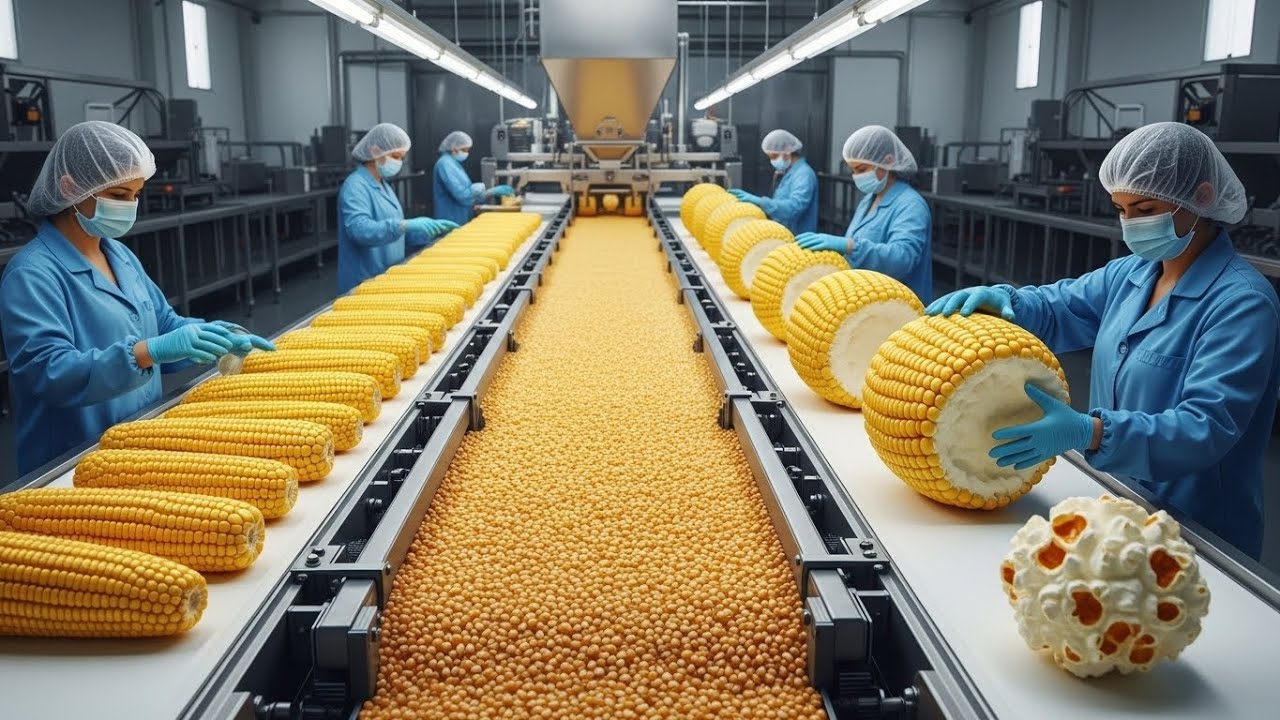 Corn to Popcorn 🍿 | Inside the Popcorn Factory Process (From Field to Crunch)