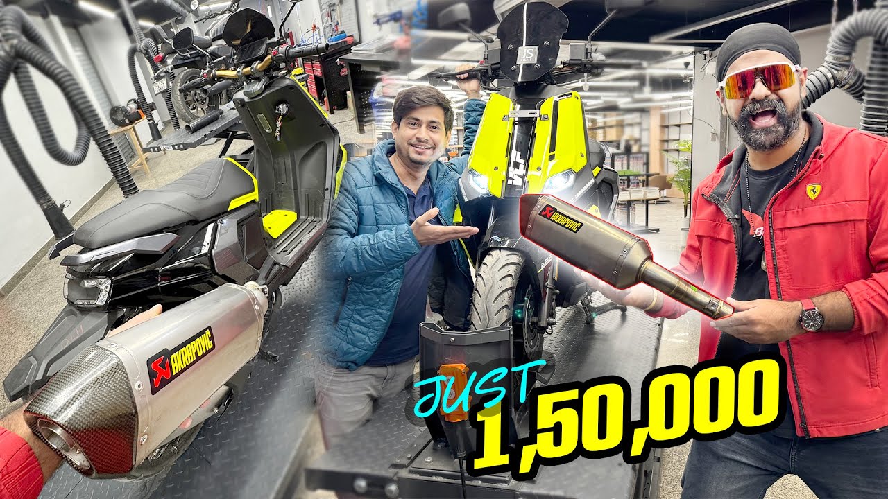 Scooter mai akrapovic exhaust laga diya