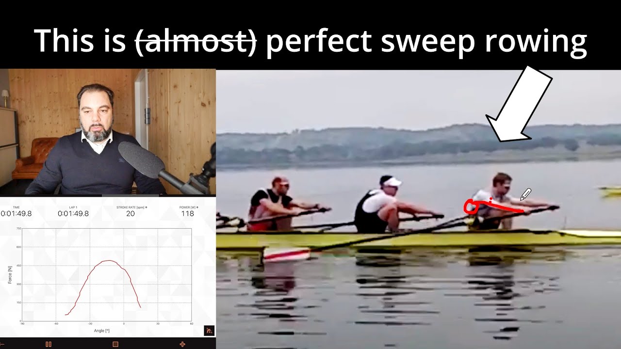 Perfect sweep rowing technique - video analysis and row along