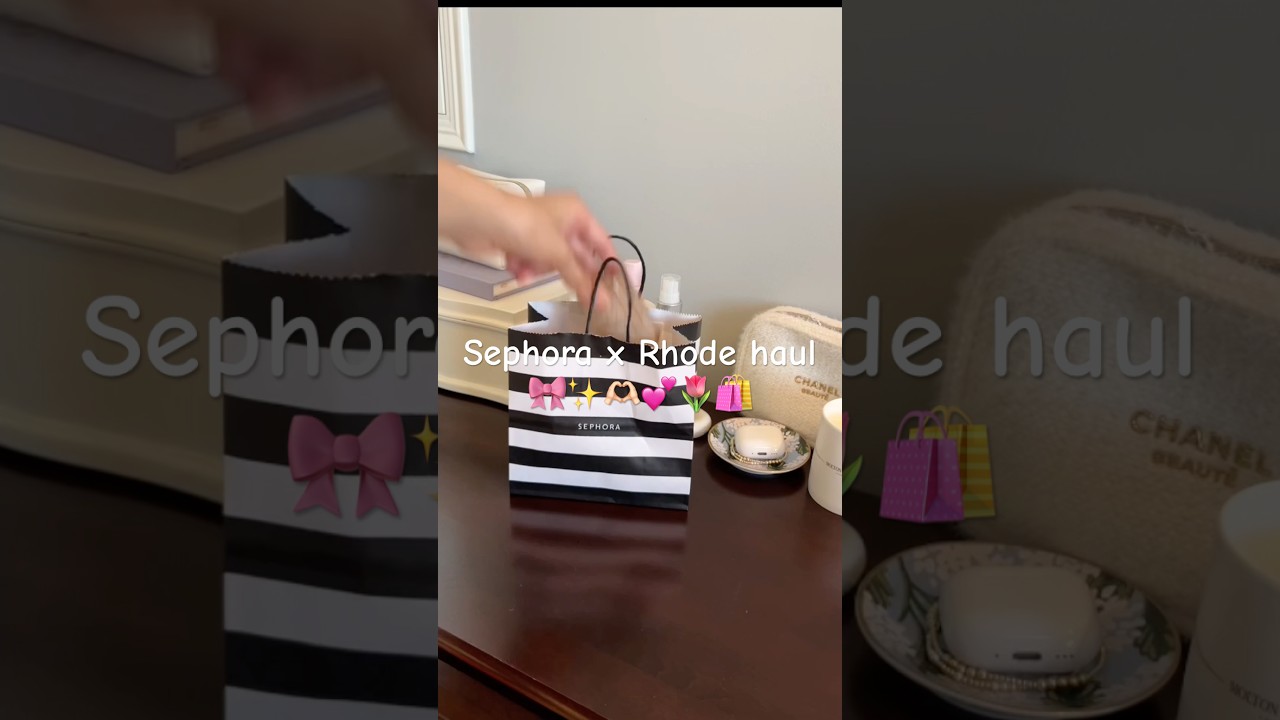 Sephora and Rhode haul! 🎀✨ #haul #sephora #sephorahaul #rhode #rhodeskin #asmrhaul #aestheic #fyp