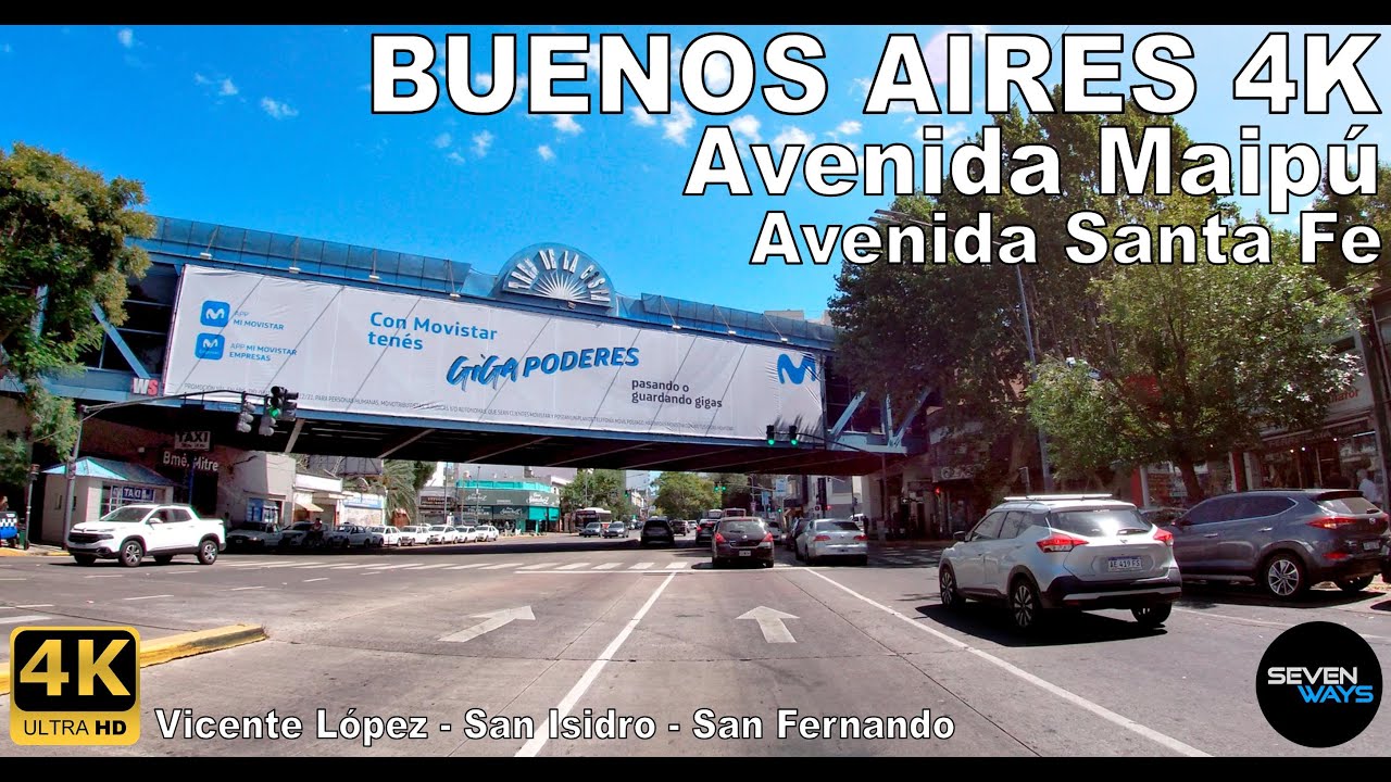 [4K] BUENOS AIRES - AVENIDA MAIPU / AV. SANTA FE (Vicente López/San Isidro/San Fernando) | Driving