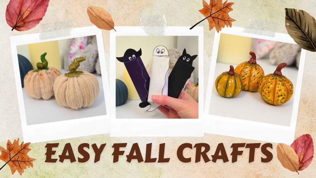 3 Easy Fall Crafts ✨ | Sweater Pumpkin, Halloween Candy Holders & Mini Clay Pumpkins