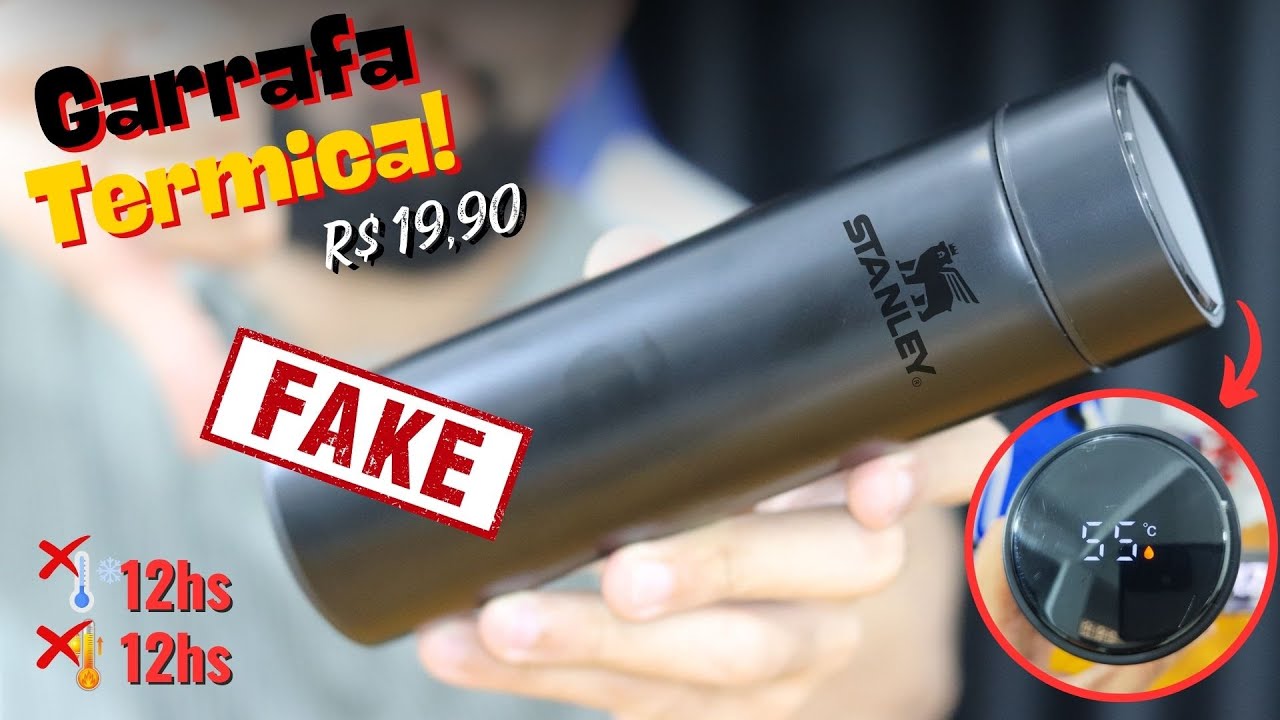 GARRAFA TERMICA STANLEY DE R$19,90 VALE A PENA - TESTE DE TEMPERATURA E RESISTENCIA.
