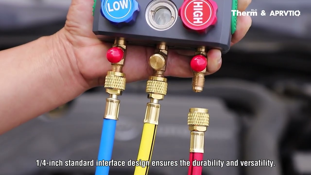Digital Manifold Gauge Set: High Accuracy, Dual Pressure & Temperature, 92 Refrigerants!