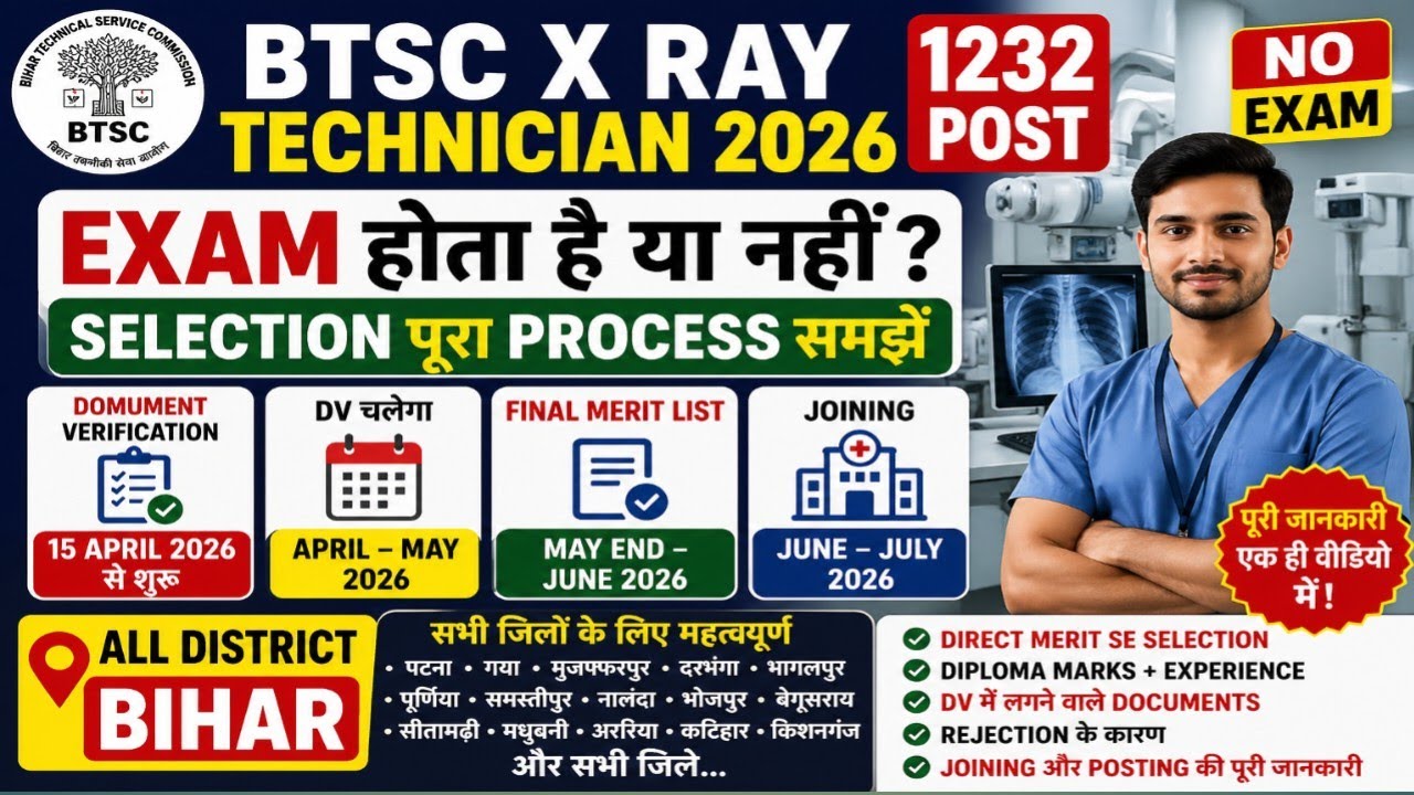 BTSC X-ray Technician Update l Merit List , DV & Joining 2026