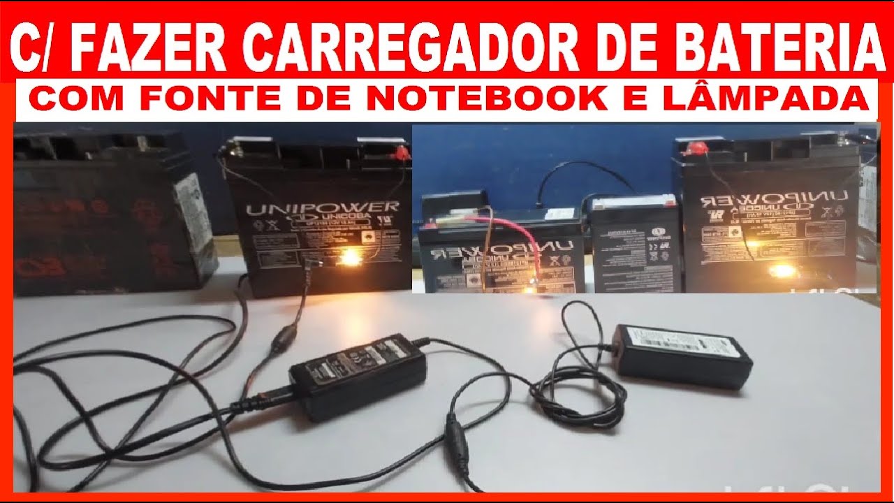 como FAZER CARREGADOR DE BATERIA COM FONTE DE NOTEBOOK E LÂMPADA TORPEDO INCANDESCENTE 12V 10W TETO