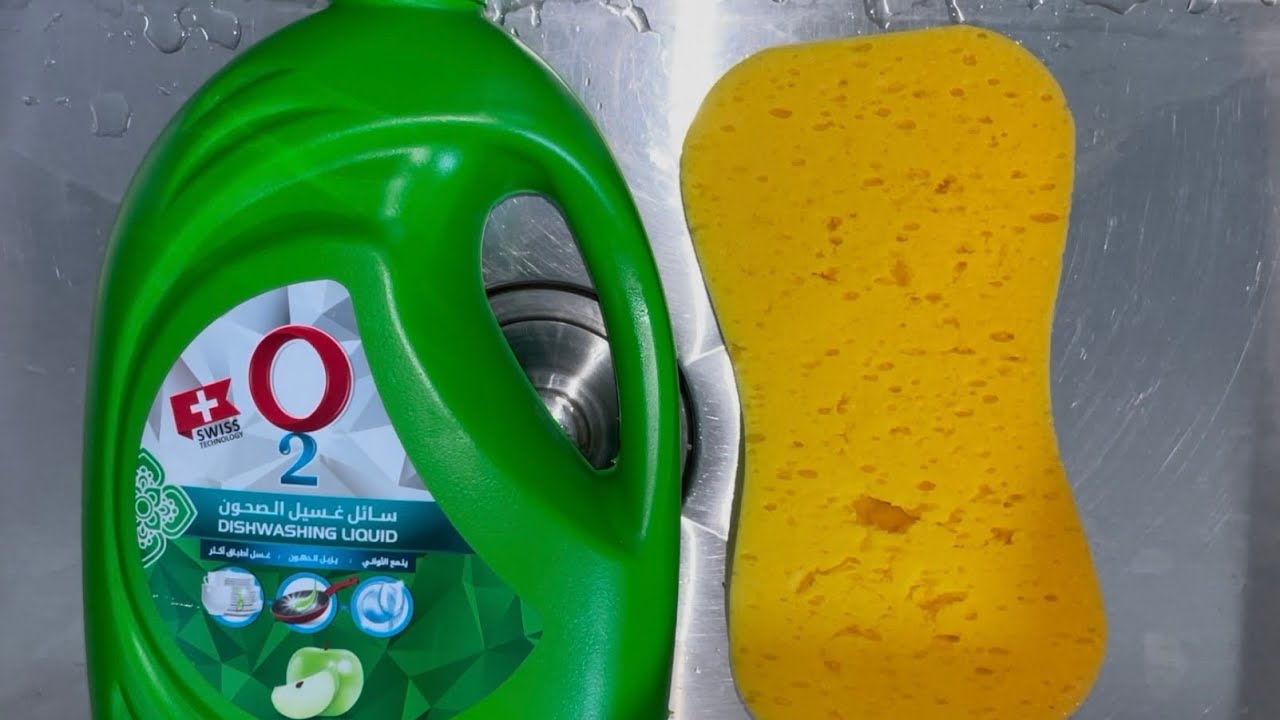 ✨ASMR O2 Dishwashing Liquid 🍏 | Sponge Squeezing✨