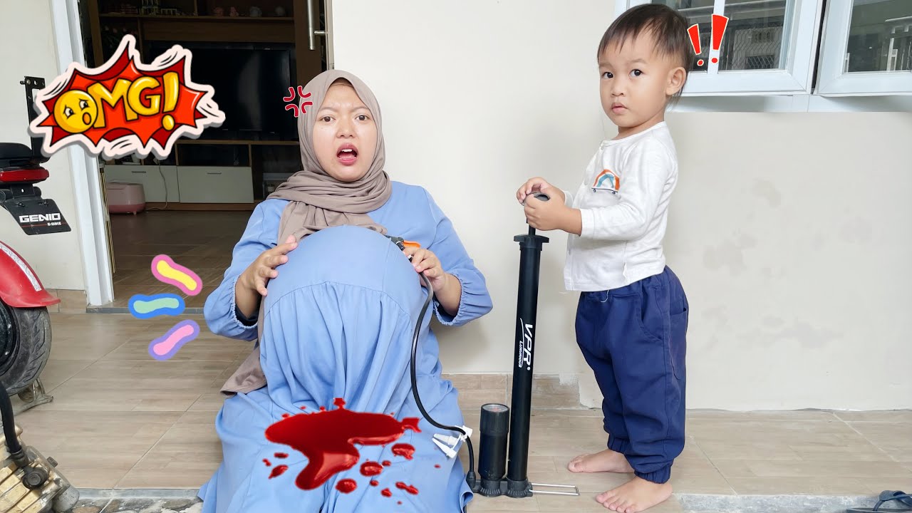KAGET ⁉️ AKSA POMPA PERUT IBU JADI GENDUT 🤰🏻 Pake Pompa Sepedah 😲