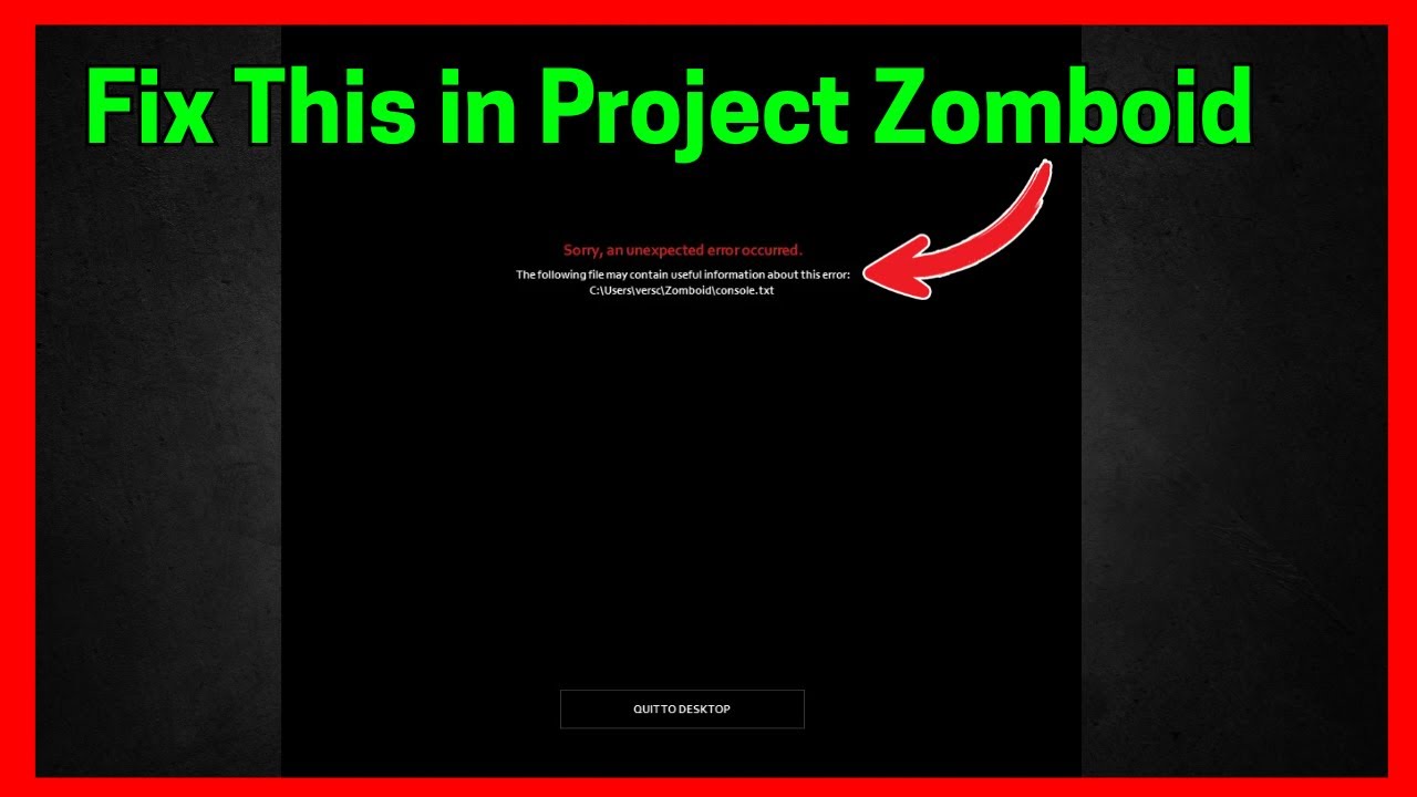Исправление. Извините, в Project Zomboid произошла непредвиденная ошибка.