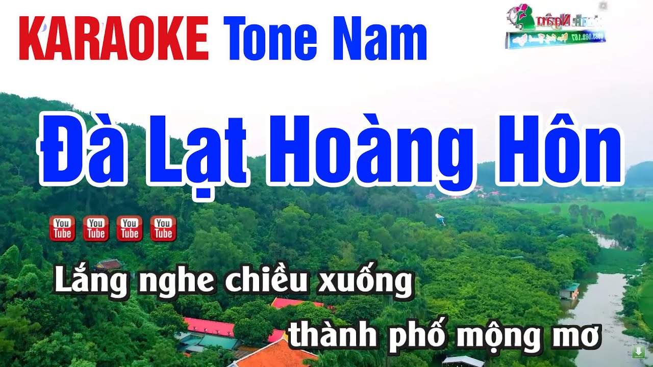 Đà Lạt Hoàng Hôn Karaoke Tone Nam -  Nhạc Sống Thanh Ngân