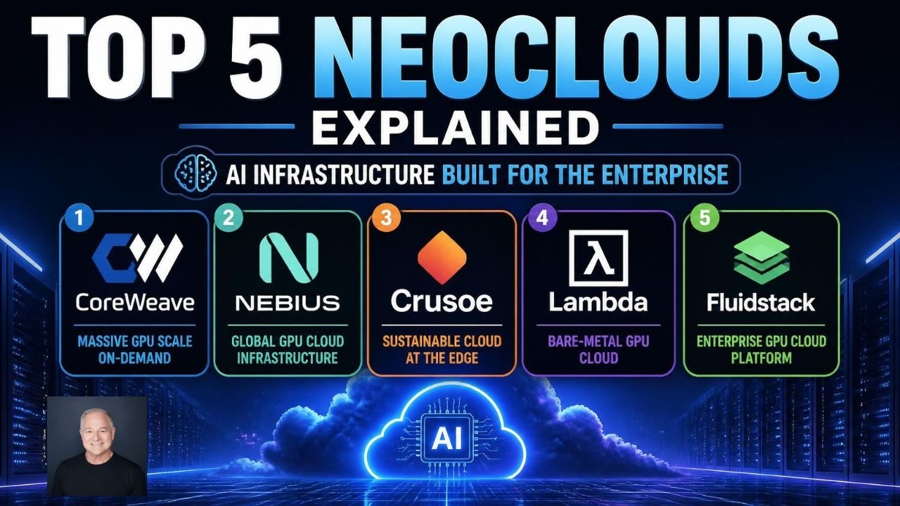 Топ-5 неооблачных решений: CoreWeave, Nebius, Crusoe, Lambda, Fluidstack.