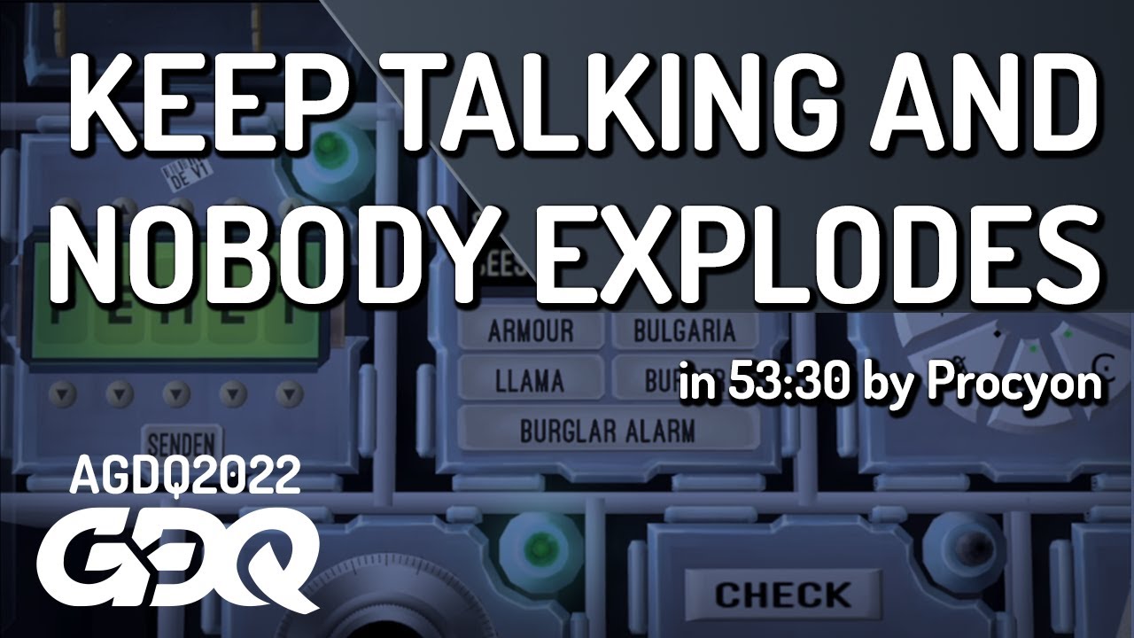Keep Talking and Nobody Explodes by Procyon in 53:30 - AGDQ 2022 Online