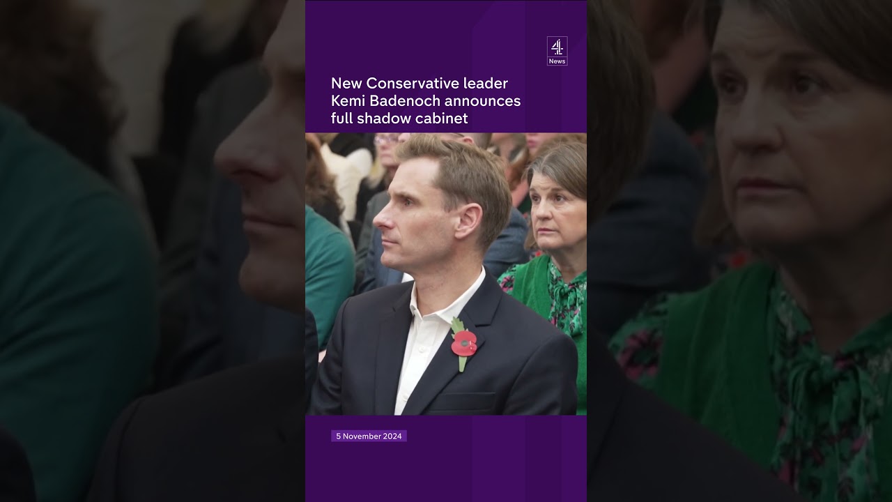 Conservative leader Kemi Badenoch's shadow cabinet announced