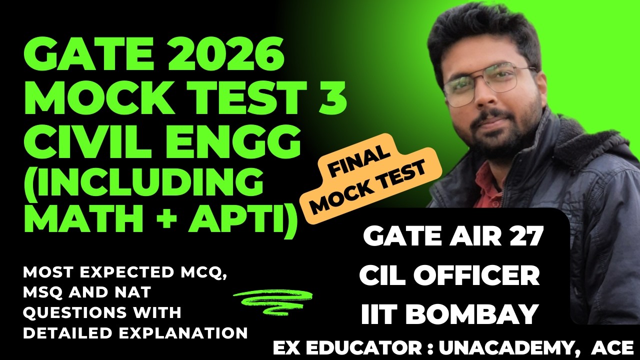 GATE 2026 Expected Questions : GATE 2026 Civil Engineering Mock Test #iitguwahati  @TheCivilGuruji