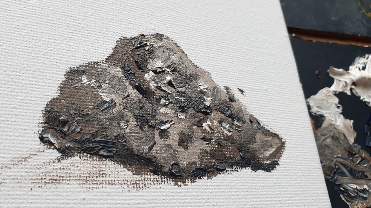 [유화 그리기] 바위를 유화로 그려봤어요. 유화 바위그림, How to paint rocks: Oil painting demo