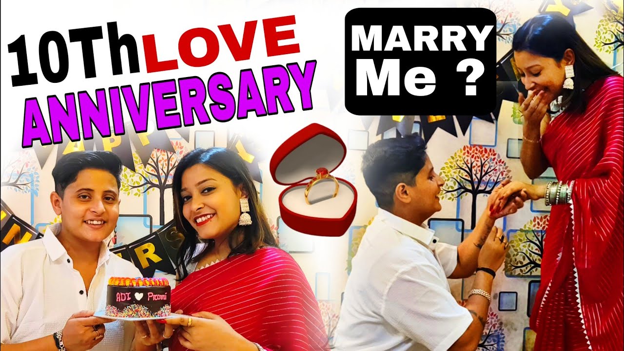 10th Year LOVE ANNIVERSARY OF ADI & PROMI || FINALLY MARRIAGE PROPOSAL || SHE GOT EMOTIONAL