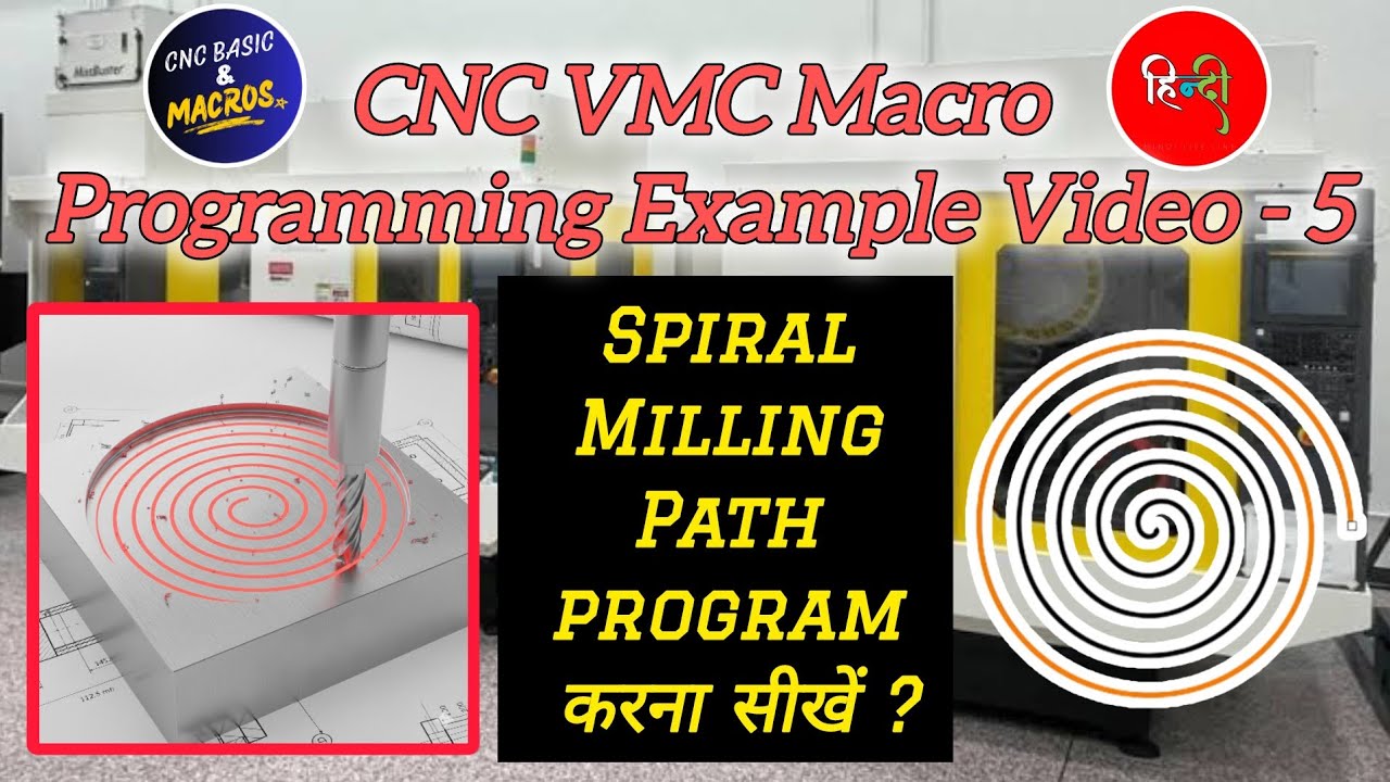 Program Example 5: How to Manually Program a Spiral Milling Tool Path on VMC #automobile #mechanical