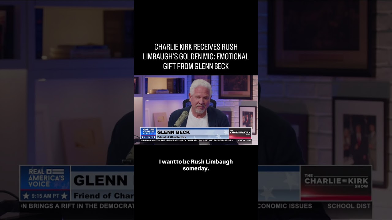 CHARLIE KIRK RECEIVES RUSH LIMBAUGH&rsquo;S GOLDEN MIC FROM GLENN BECK #shorts