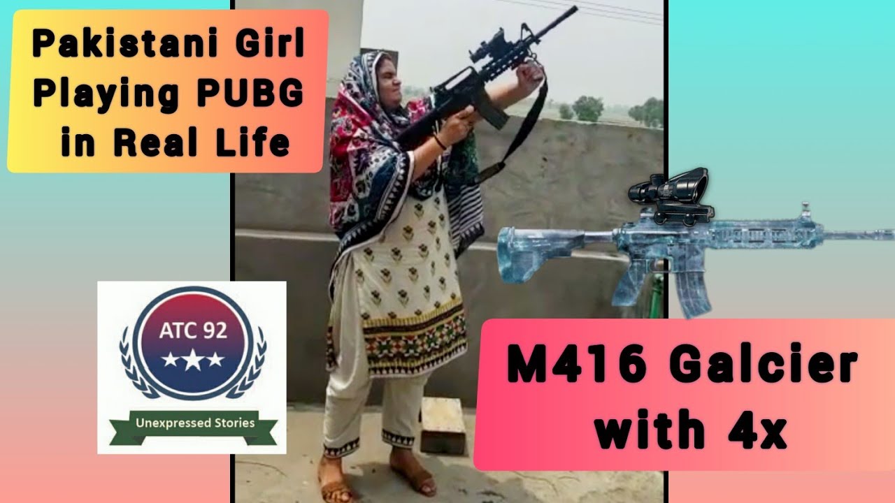 Pakistani Girl Firing | M4 with 4x in Real | Pakistani oraat ki hawai firing | Larki ki hawai firing