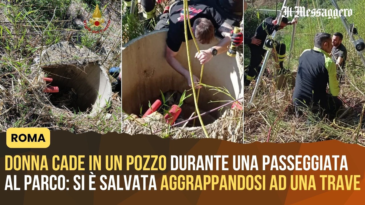 Donna cade in un pozzo al parco: si salva aggrappandosi ad una trave a 15 metri di profondit&agrave;