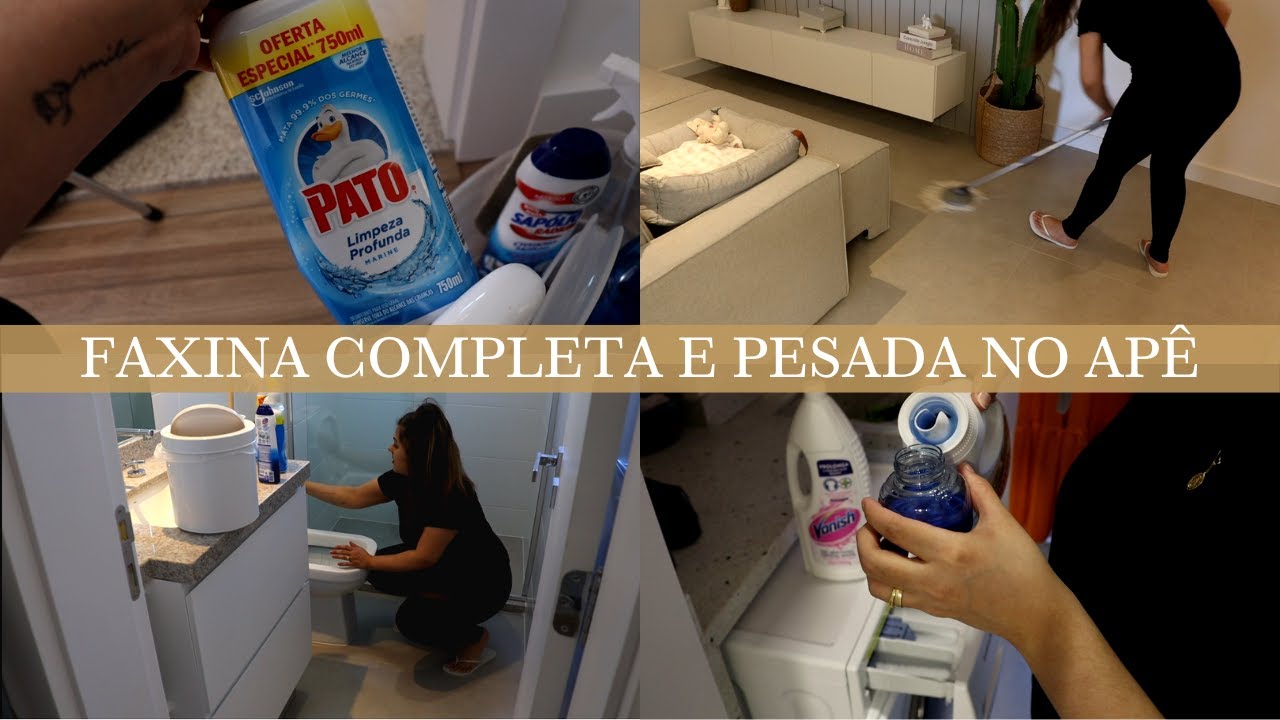 MINHA PRIMEIRA FAXINA COMPLETA E PESADA NO APÊ | Um Dia de Faxina e Organização Comigo