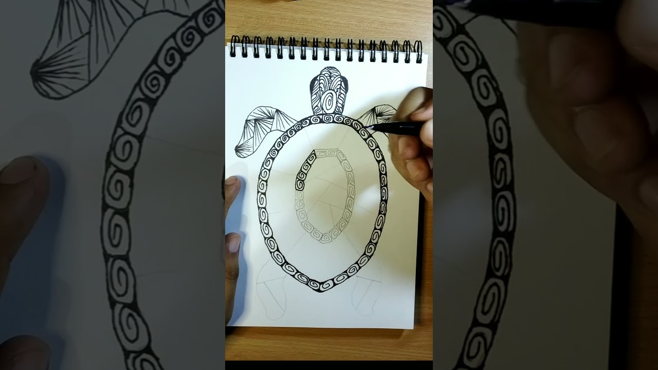Draw a Turtle Design Mandala Art Design for Beginners #mandala #mandalaart #mandaladesign🐢🐢
