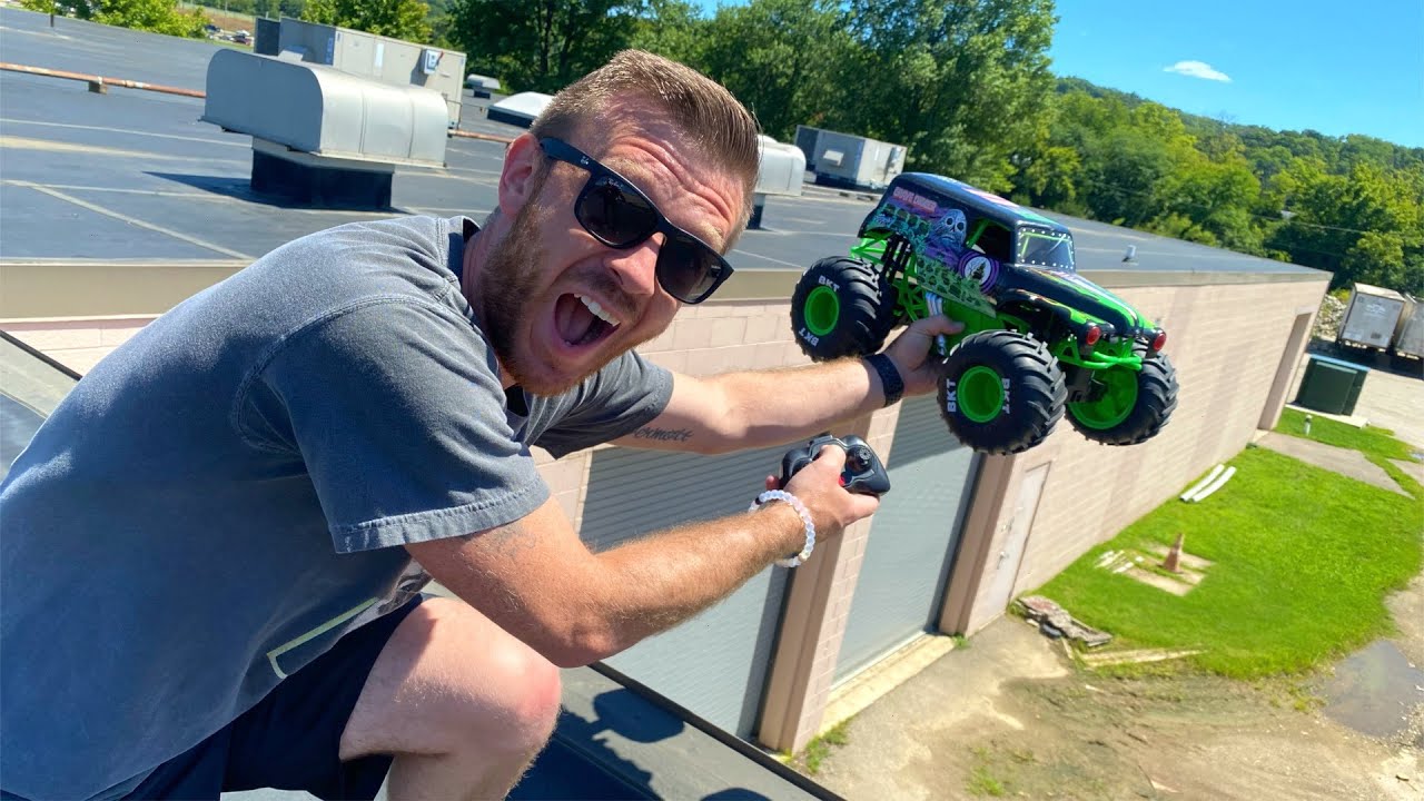 I DROVE AN RC TRUCK OFF A BUILDING!