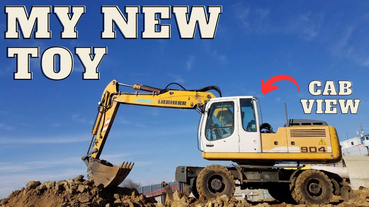 LIEBHERR 904 Wheeled Excavator- Digging Foundations  |Cab View|