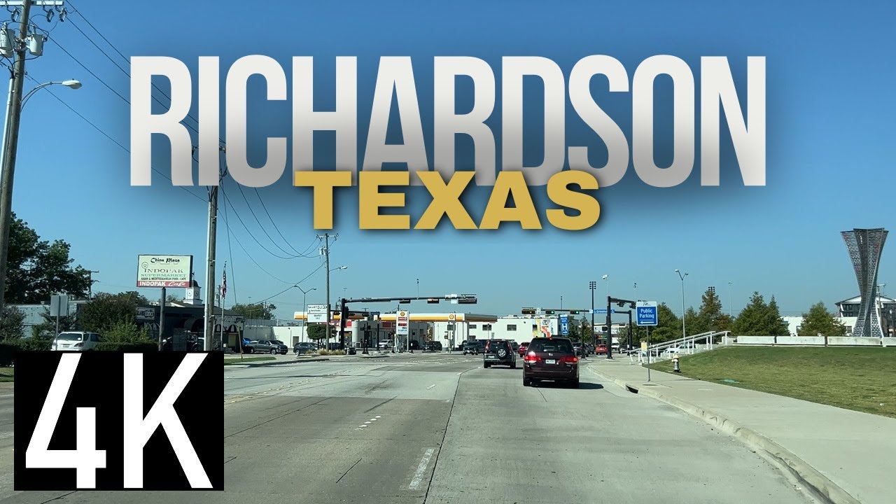 Road Tour of Richardson, Texas in 4K - Downtown Richardson - Dallas North Suburb