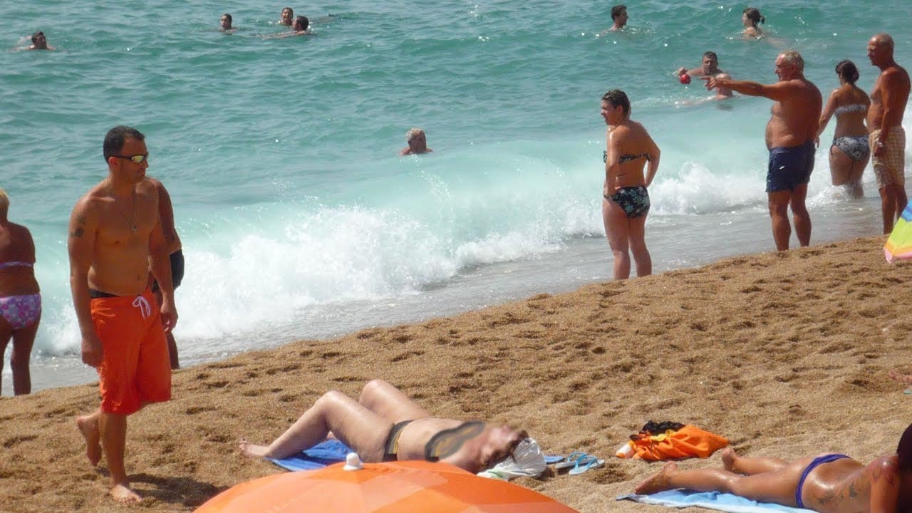 Blanes beach waves - Costa Brava, Catalonia, Spain