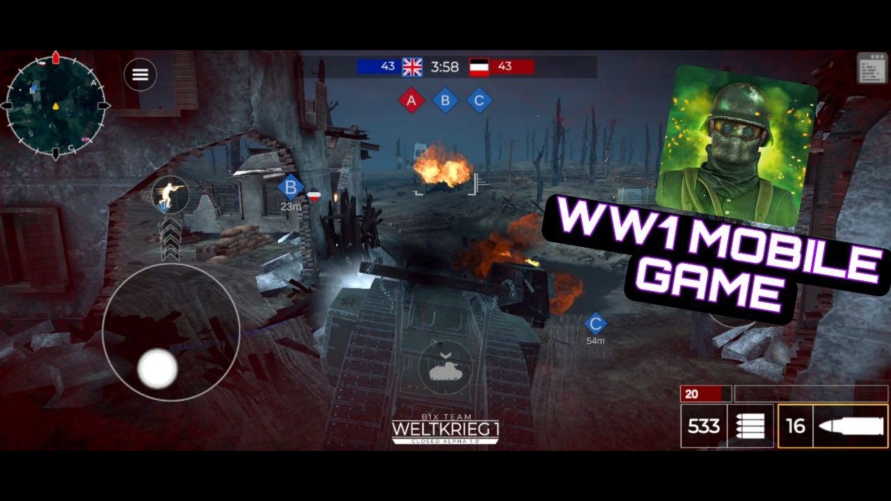 WW1 Tank battle in mobile GAME!