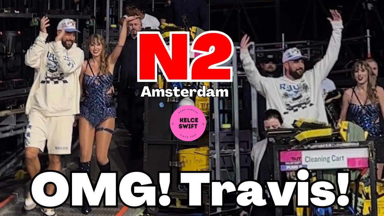 OMG!! Travis Kelce HYPES UP Taylor Swift & the SCREAMING crowd as they LEAVE Johan Cruyff on Night 2