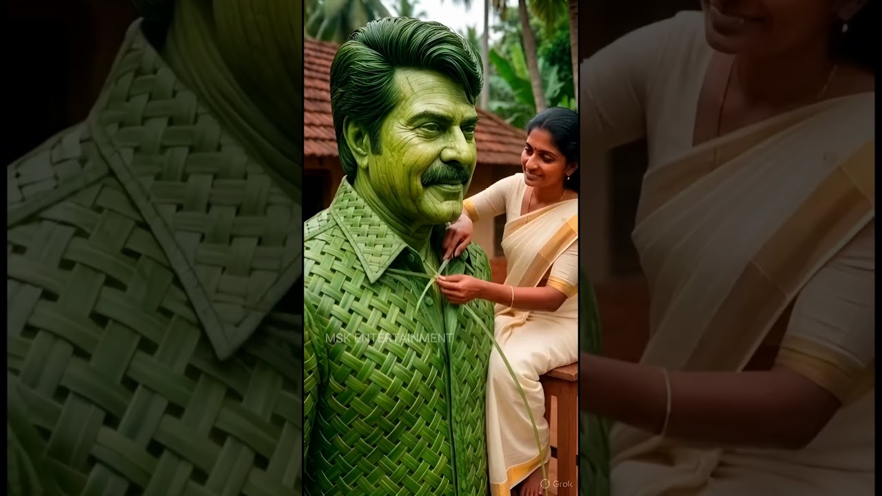 Aasai aasayai #mamooty #mamooka #tamilsong #coconutleafcraft #leafcraft #aishorts #aanantham