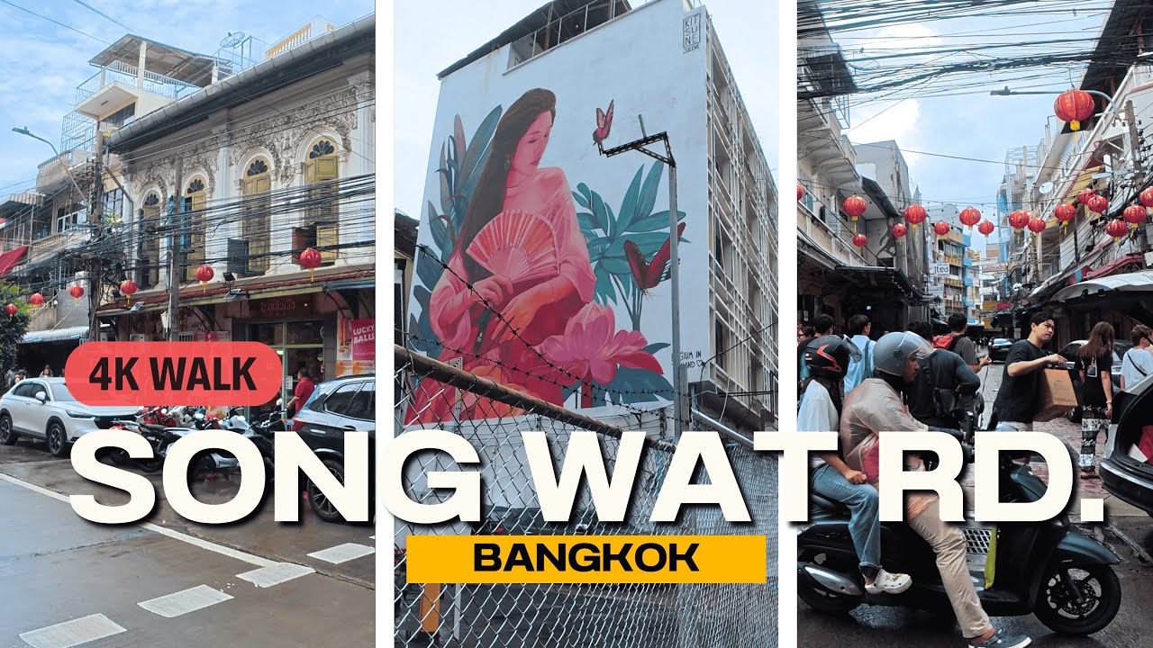 🇹🇭 Bangkok Old Town’s Coolest Street | Song Wat Road near Chinatown [4K Walk]