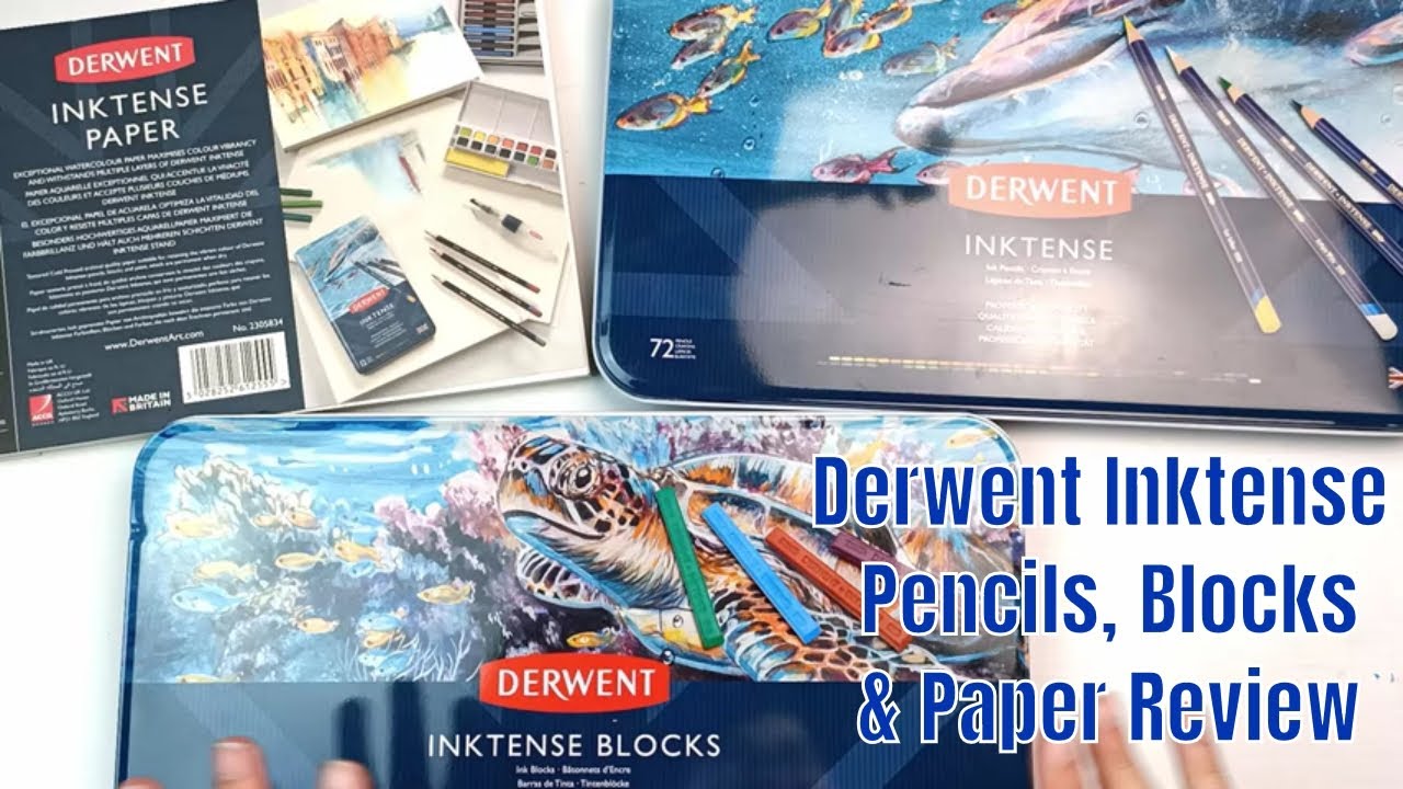 Derwent Inktense Pencils and Blocks Review | Swatching and Artwork on Inktense Paper