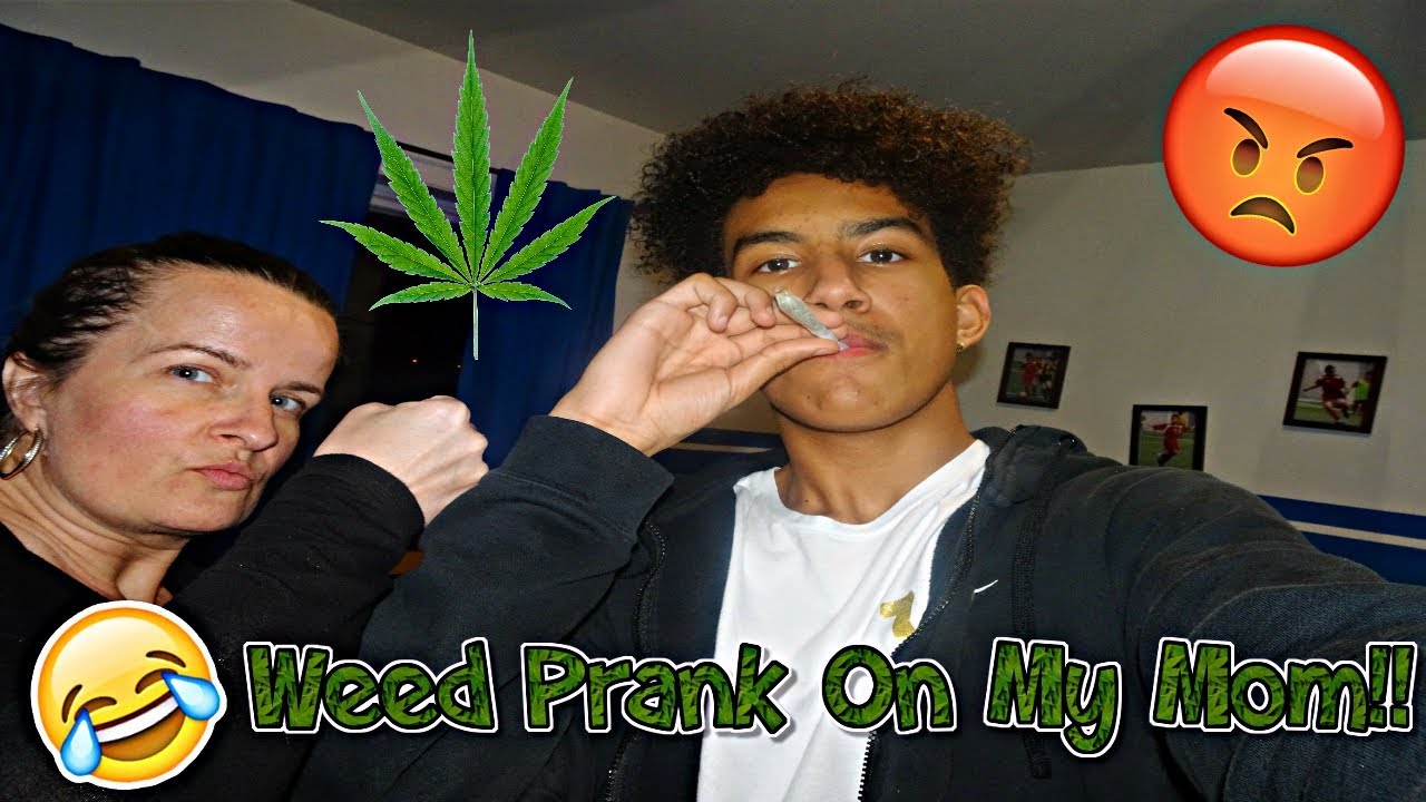 WEED PRANK ON MY MOM!! (SHE HIT ME)🤬🤬