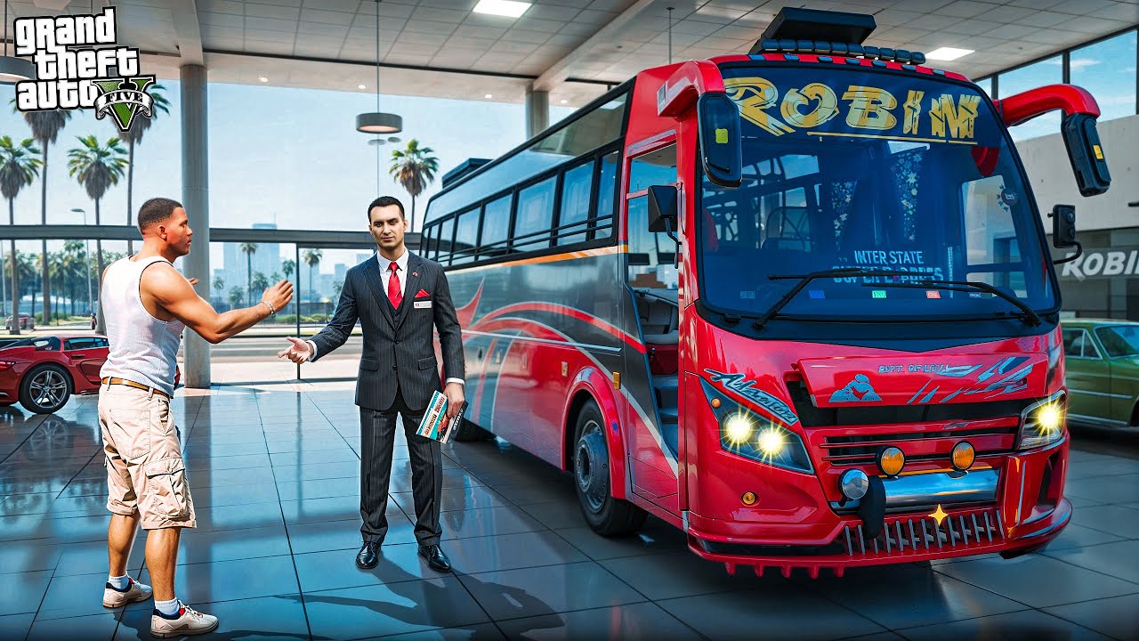 GTA 5: Franklin & Shinchan Buying A New ROBIN BUS In Gta 5