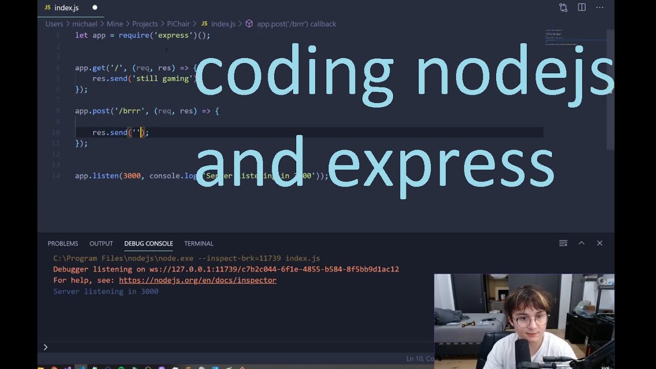 MICHAEL REEVES TEACHING CODING!!!!(node.js and express)