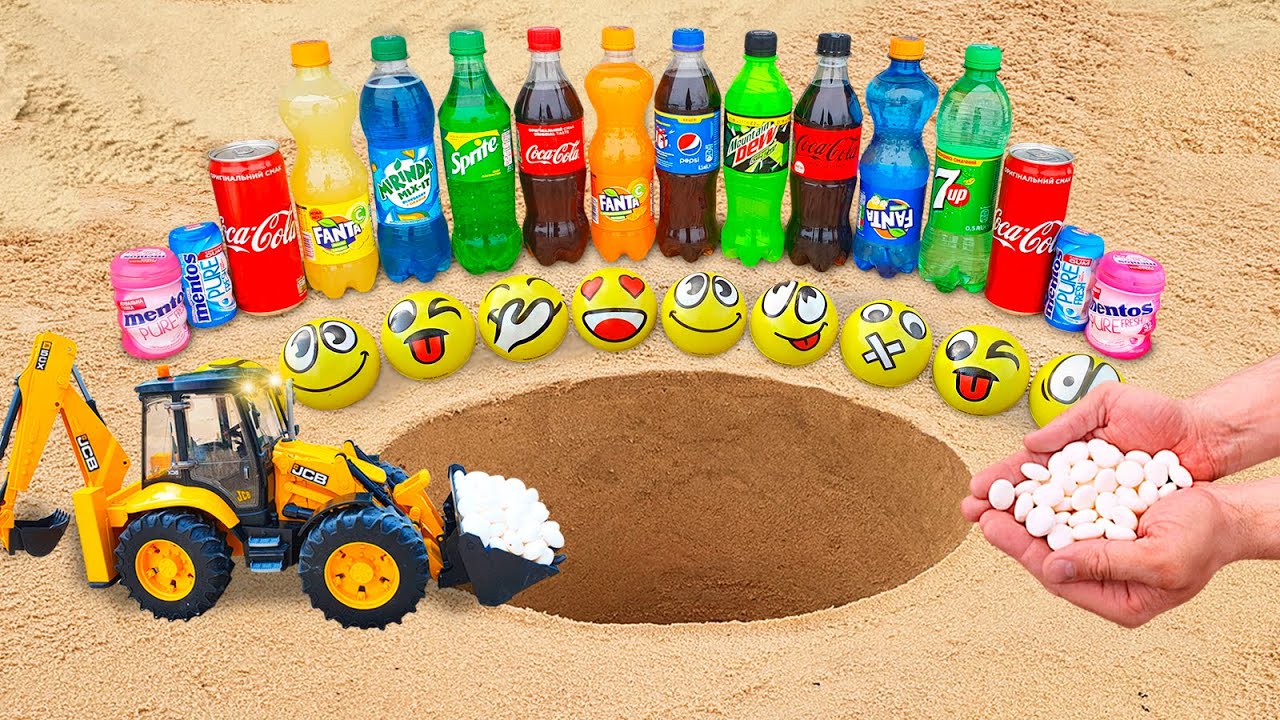 Excavator vs Pepsi, Mtn Dew, Fanta, Sprite, Cola vs Mentos