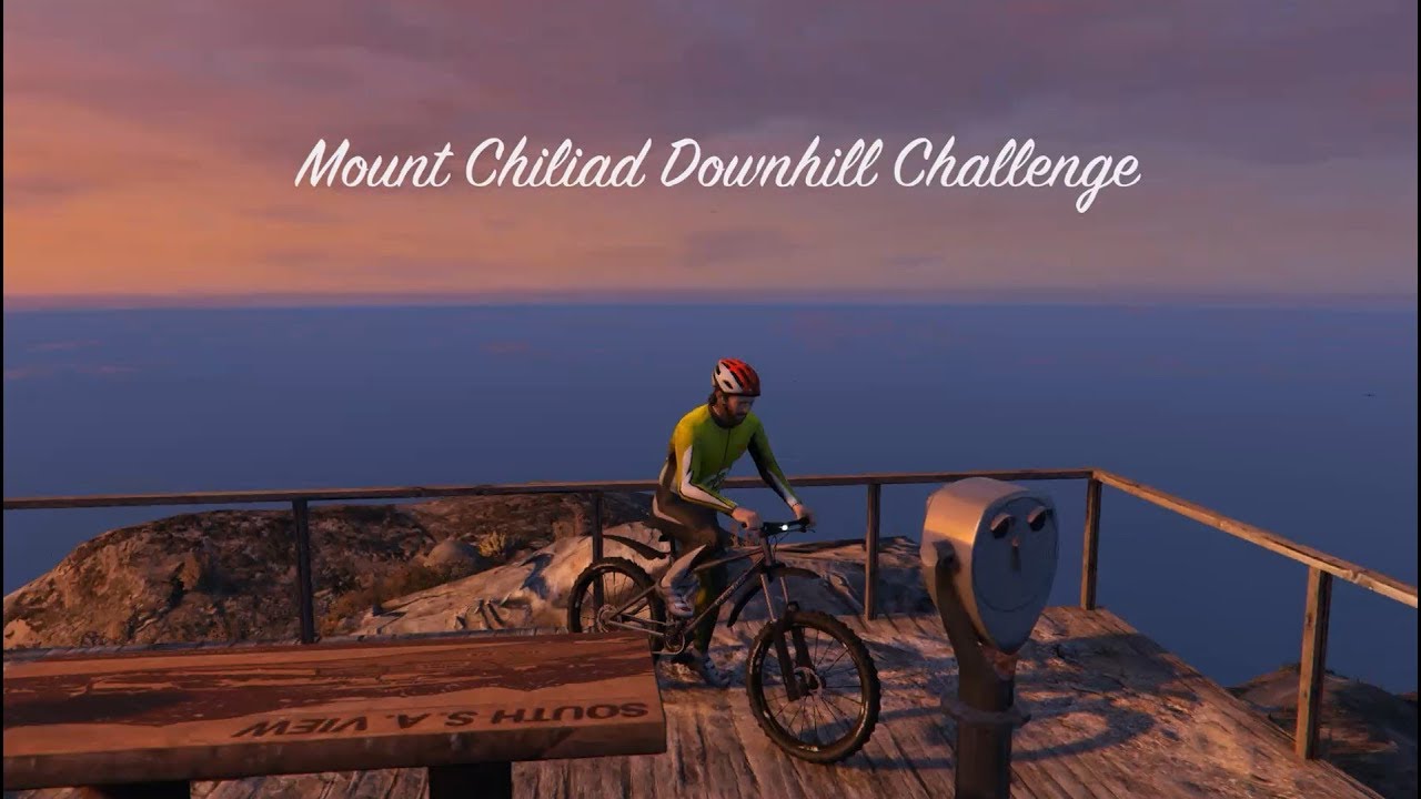 GTA 5 Mount Chiliad Mountain Bike Downhill - Helmet Cam