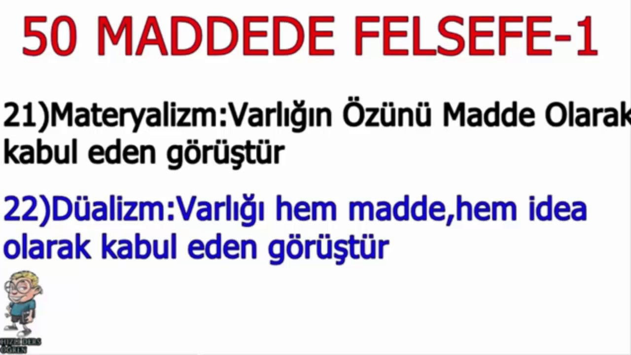 5 Dk'da YKS Felsefe Genel Tekrar