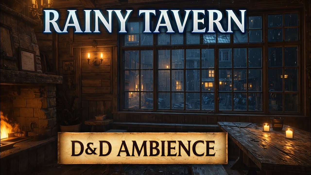 Rainy Tavern Night #1 🌧️ | Medieval Ambience | D&D