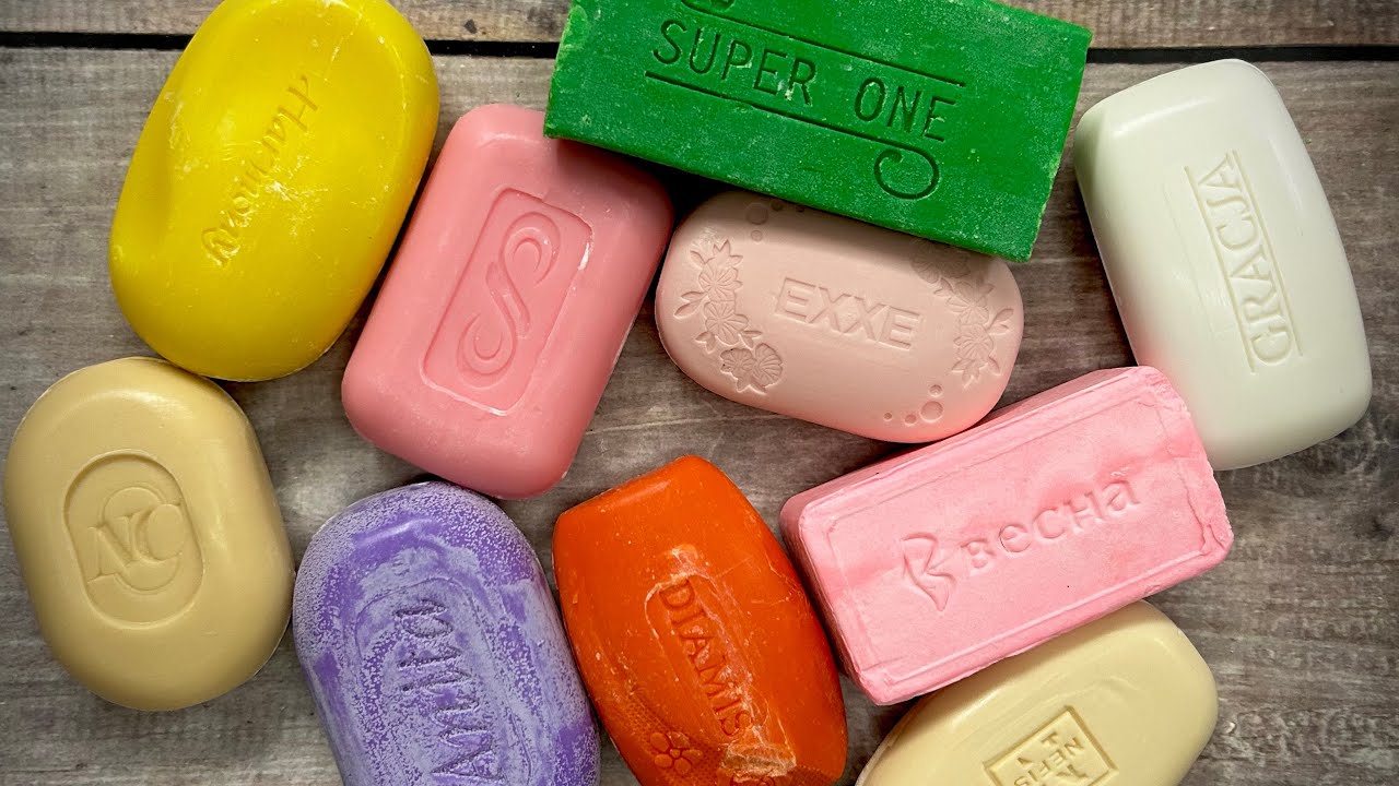 ASMR soap/ Dry soap cutting 💚❤️🩷💜🤍💛/ Резка сухого мыла 