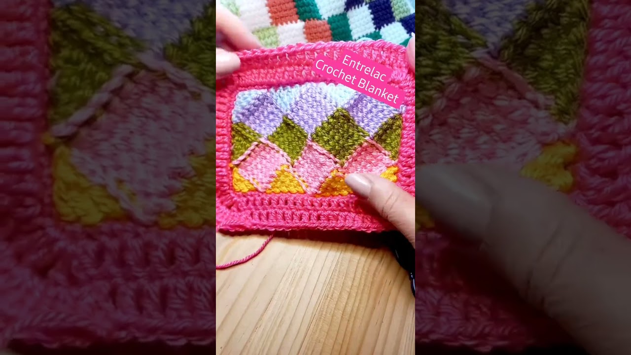 Shorts | Entrelac Crochet Blanket Border | Enclosed Border
