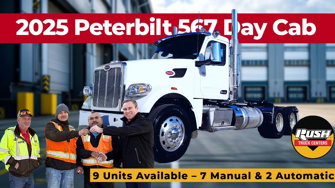 White 2025 Peterbilt 567 Day Cab Cummins X-15 18 Speed Manual for Axis Contracting