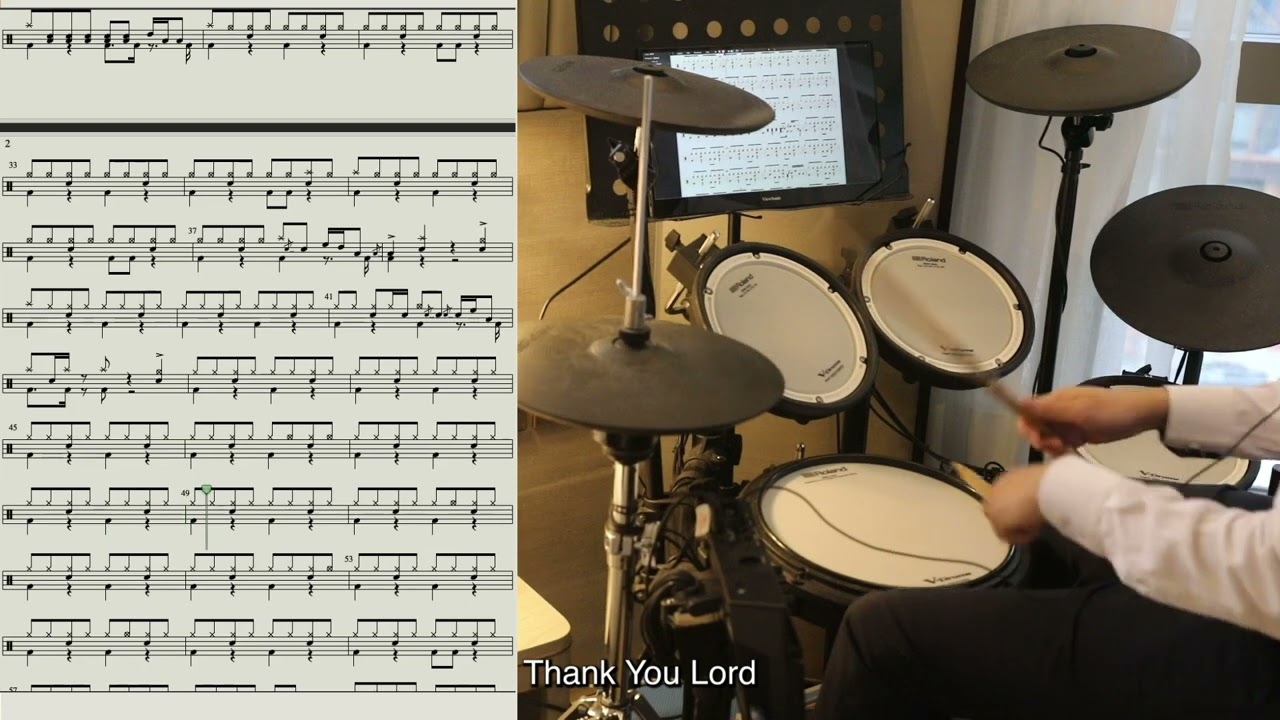 Don Moen - Thank You Lord Drum Cover + Drum score (🌕🌕🌕🌑🌑)
