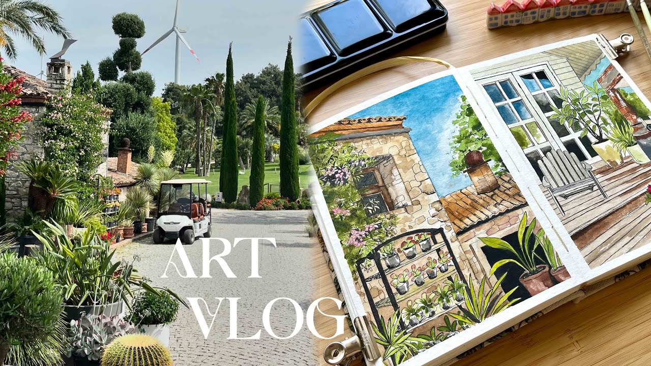 Relaxing Art Vlog | Watercolor Landscape Painting  🌱